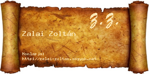 Zalai Zoltán névjegykártya
